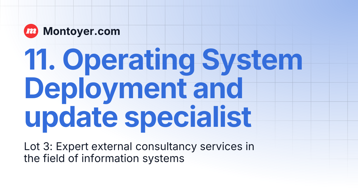 11. Operating System Deployment and update specialist | Montoyer.com
